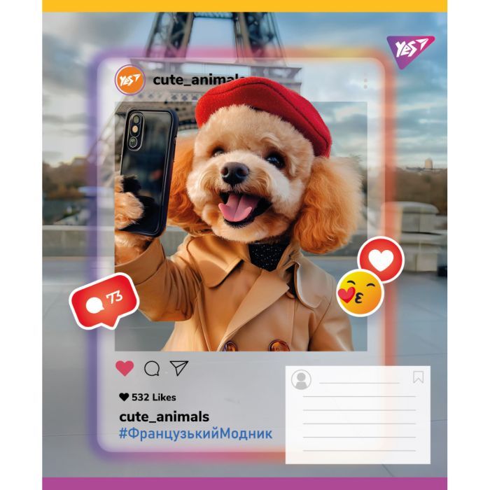 Зошит Yes Cute animals А5 18 аркушів лінія (767728) зображення 6