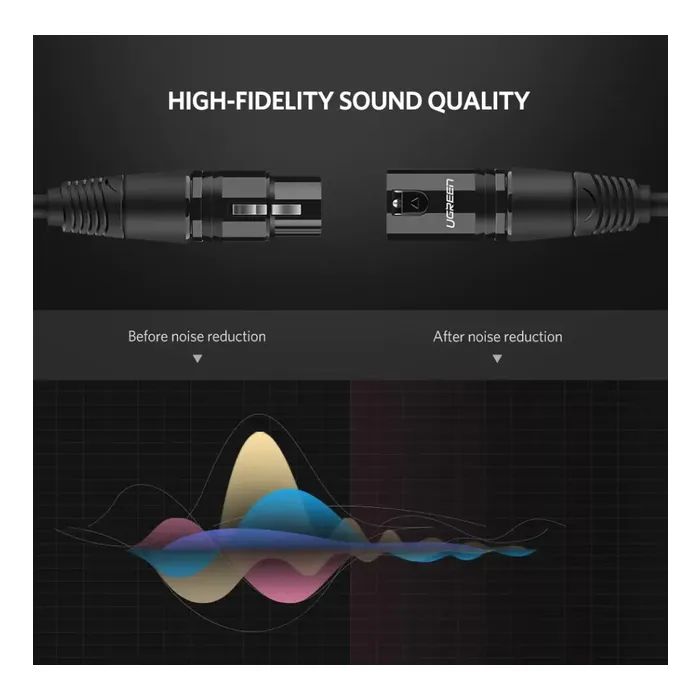 Кабель мультимедійний XLR M to XLR F 5.0m AV130 black Ugreen (20712) зображення 10