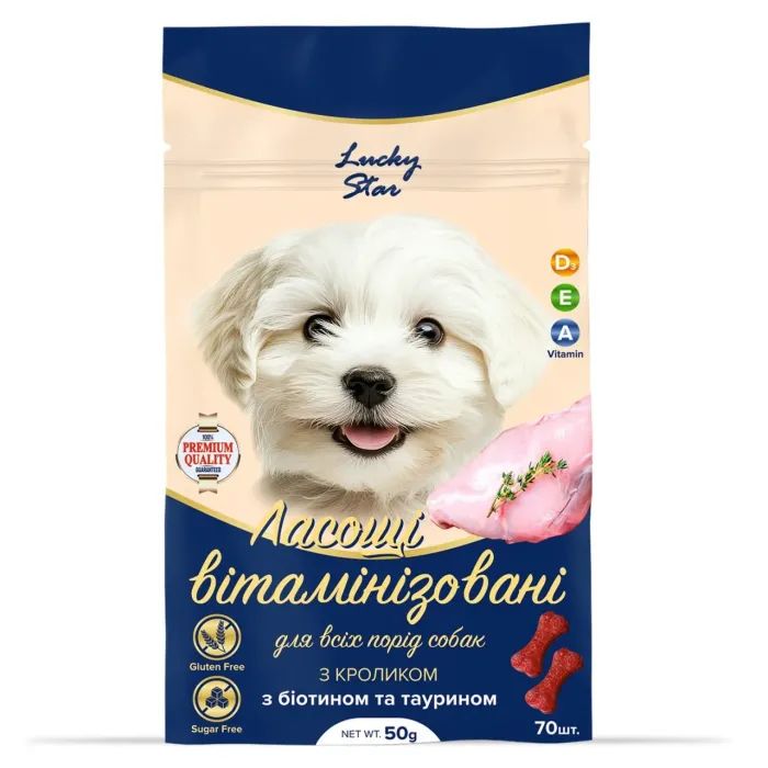 Лакомство для собак Lucky Star Витаминизированный с кроликом 50 г (4820275972200)