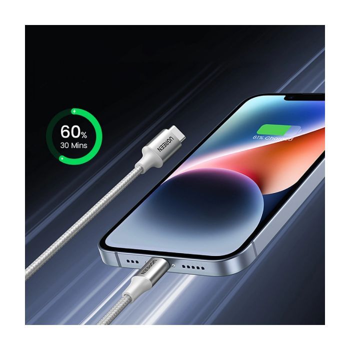 Дата кабель USB-C to Lightning 1.0m 3A 60W US304 black UGREEN (60759) изображение 4