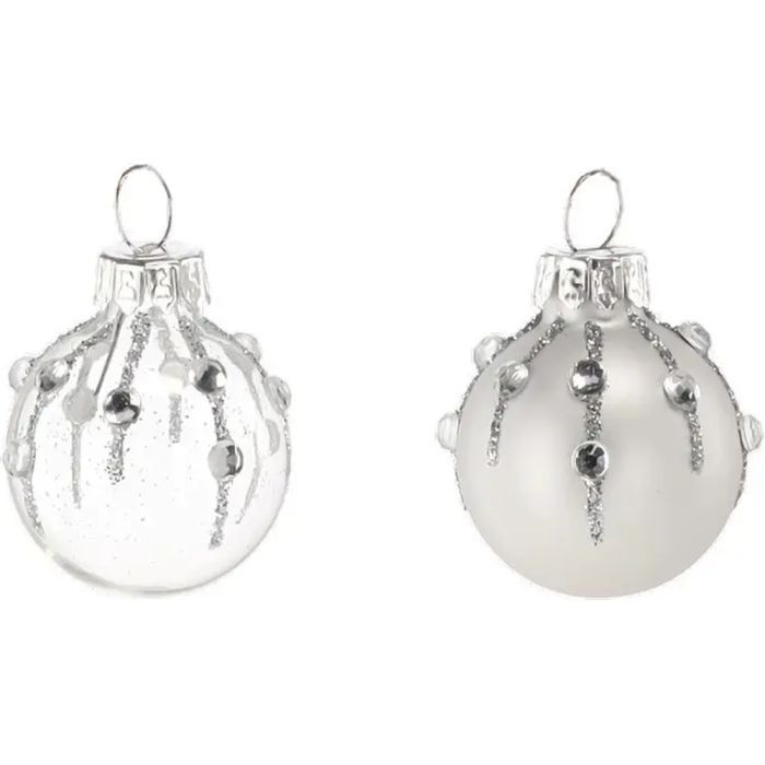 Ялинкова іграшка Chomik скляні-дзеркальні кульки 12 шт, срібно-прозорі (5900779894341) зображення 2