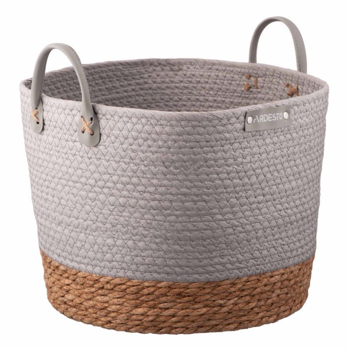 Корзина для хранения Ardesto Minimalism Бумажный шпагат Серая 24 л (ARHC2508RG)