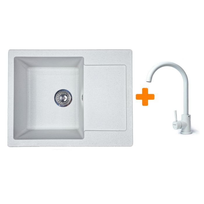 Мойка кухонная Adamant Minimal Old stone + змішувач (1824296912310)