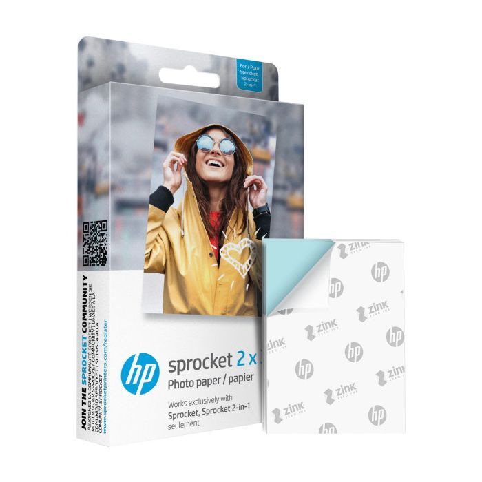 Фотобумага HP Zink 2x3" Sprocket, glossy, self-adhesive, 50sh (HPIZ2X350) изображение 2