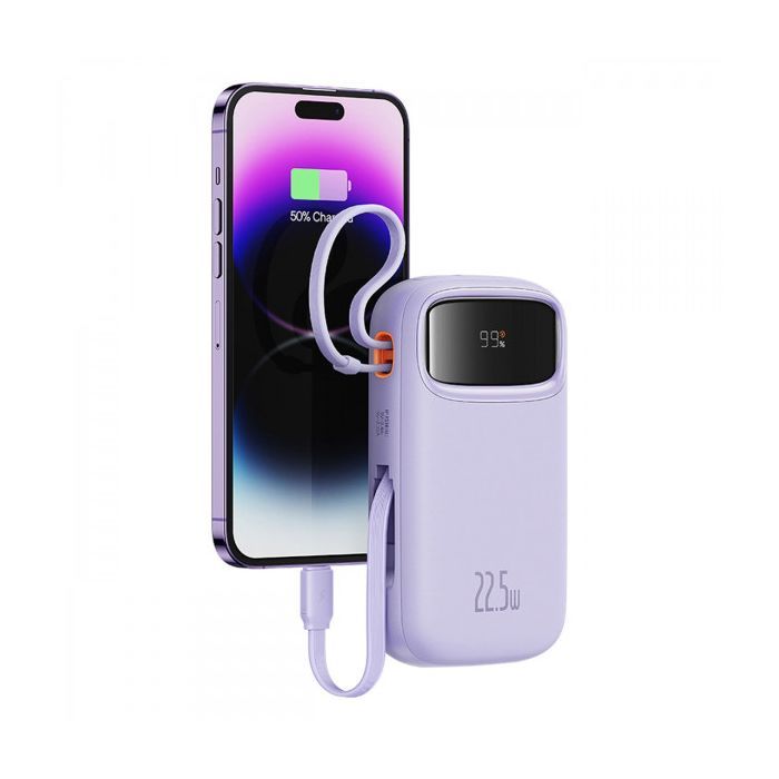 Батарея універсальна Baseus Qpow2 20000mAh 22.5W PD, QC/3.0, Purple (P10055002513-00) зображення 8
