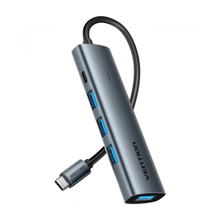 Концентратор VENTION USB-C to 4xUSB 3.0 + 1xUSB-C black (TGZHB)