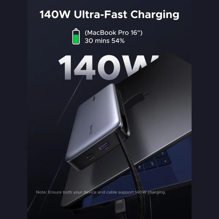 Батарея универсальная Ugreen 25000mAh 165W DualCable (PB552 55995B) изображение 4