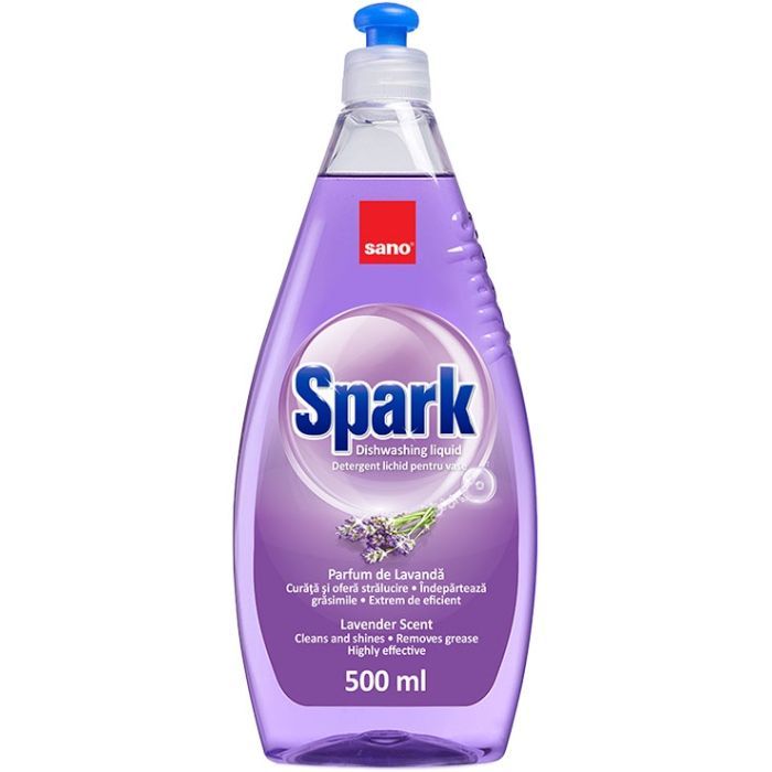 Засіб для ручного миття посуду Sano Spark Лаванда 500 мл (7290005425875)
