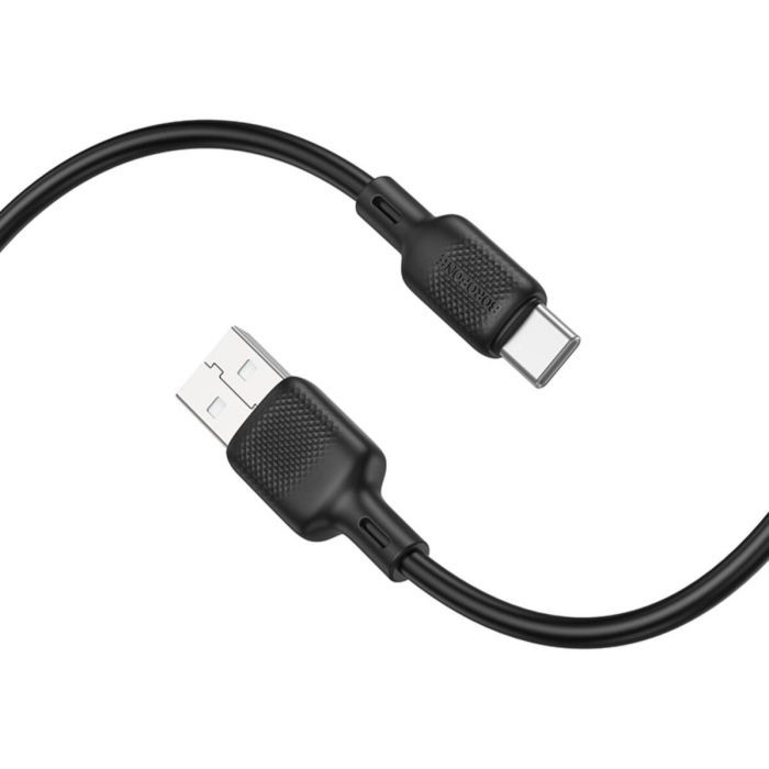 Дата кабель USB 2.0 AM to USB-C 3.0m silicone BX113 black BOROFONE (6941991115554) зображення 3