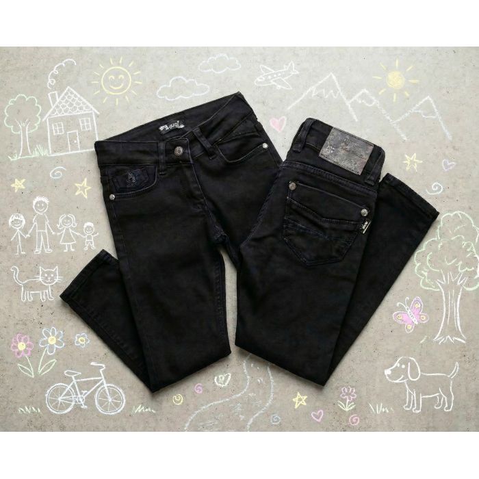 Джинсы детские A-Yugi утепленные (7294-116G-black) изображение 5