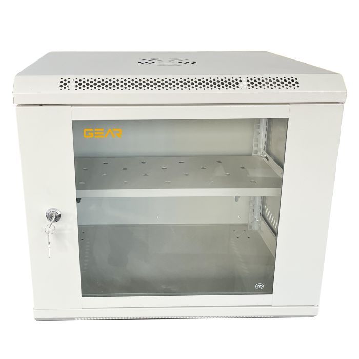 Шкаф настенный GEAR 9U 19" 600x450x500 мм, + полка 19", grey (GWMSN-9U-600-450G)