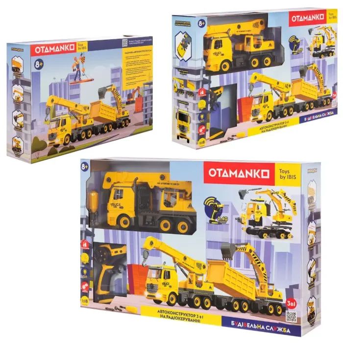 Конструктор Otamanko Автоконструктор 3-в-1 Строительная служба Кран (FY003A (yellow)) изображение 5