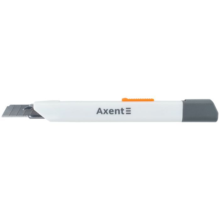 Нож канцелярский Axent 9 мм металлические направляющие, закрытое лезвие, белый (6607-A) изображение 2