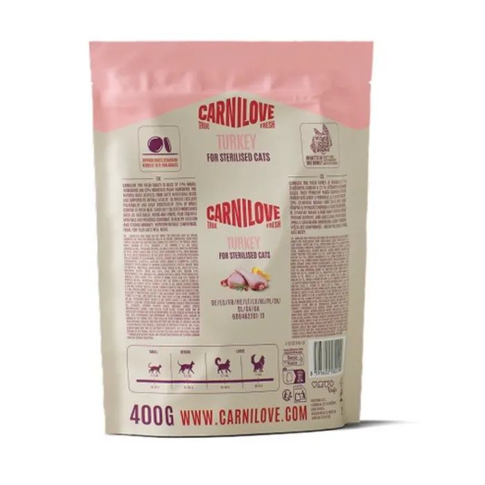 Сухий корм для кішок Carnilove True Fresh Turkey Sterilised 400 г (8595602582099) зображення 2