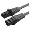 Патч-корд 3м, UTP cat 6 RJ-45 flat black Vention (IBABI)