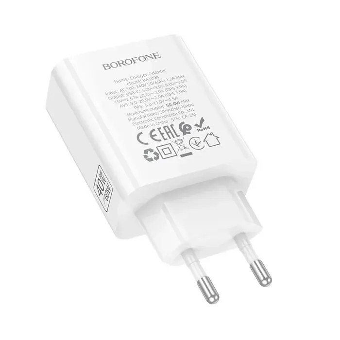 Зарядное устройство BOROFONE BA109A USB-C PD40W white (6941991126888) изображение 6