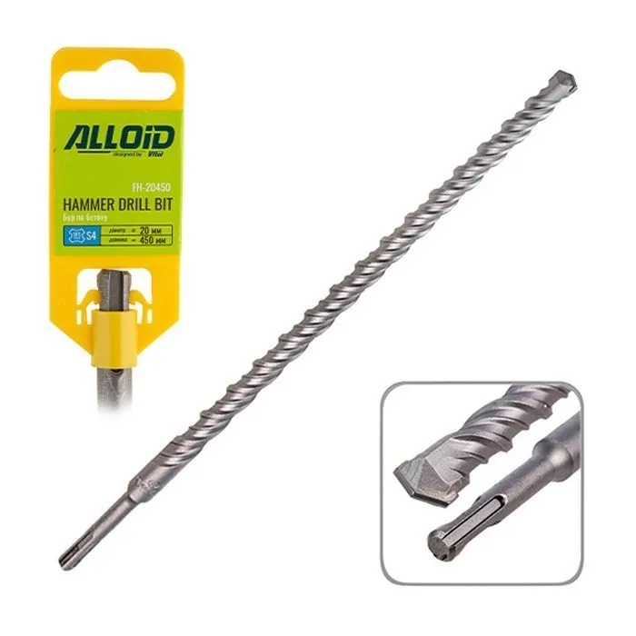 Бур Alloid по бетону, SDS-plus, S4, 20450мм (FH-20450)