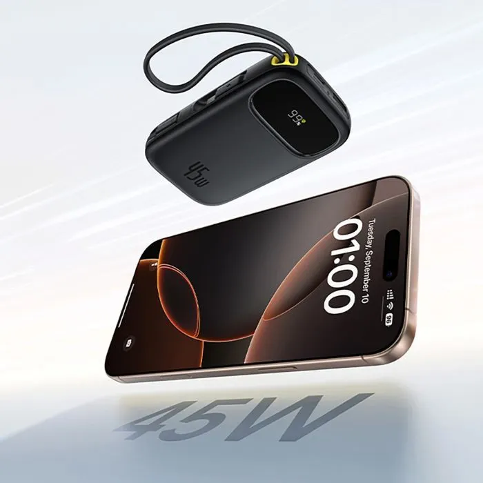 Батарея універсальна Baseus EnerFill FC31 20000mAh 45W, Digital Display, Cosmic Black (P10082105123-00) зображення 6