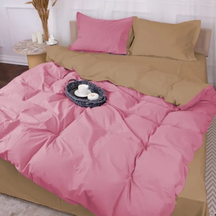 Постільна білизна MirSon Poplin Line 015 + 041 Honey 143 x 210 (2200006281276)