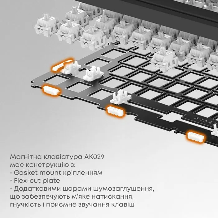 Клавиатура Ajazz AK029 Meow Magnetic Switch USB UA Beige (AK029-M-Y) изображение 10