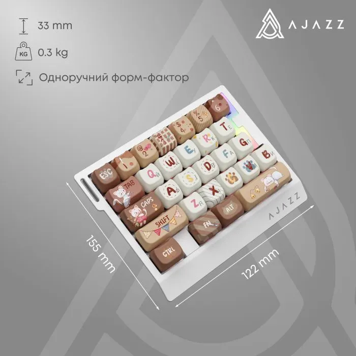 Клавиатура Ajazz AK029 Meow Magnetic Switch USB UA Beige (AK029-M-Y) изображение 16