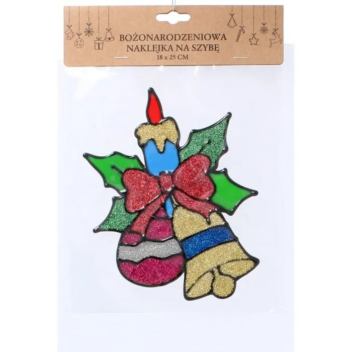 Новорічні наклейки Chomik 18x25см, Дзвінок з кулькою (5900779851894_2) зображення 2