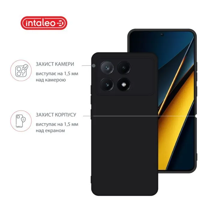 Чохол до мобільного телефона Intaleo Silicone Poco X6 Pro Black (1283126600500) зображення 3