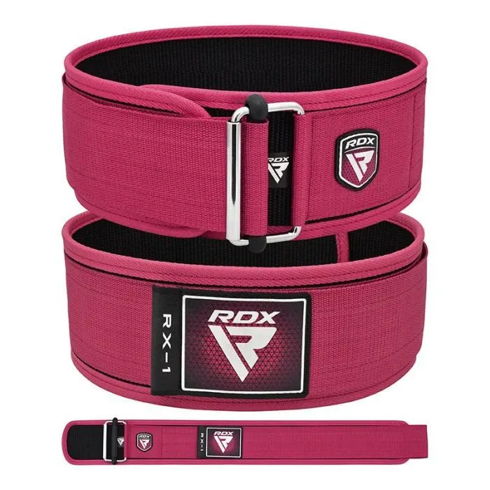 Атлетичний пояс RDX RX1 Weight Lifting Belt Pink S (WBS-RX1P-S) зображення 4