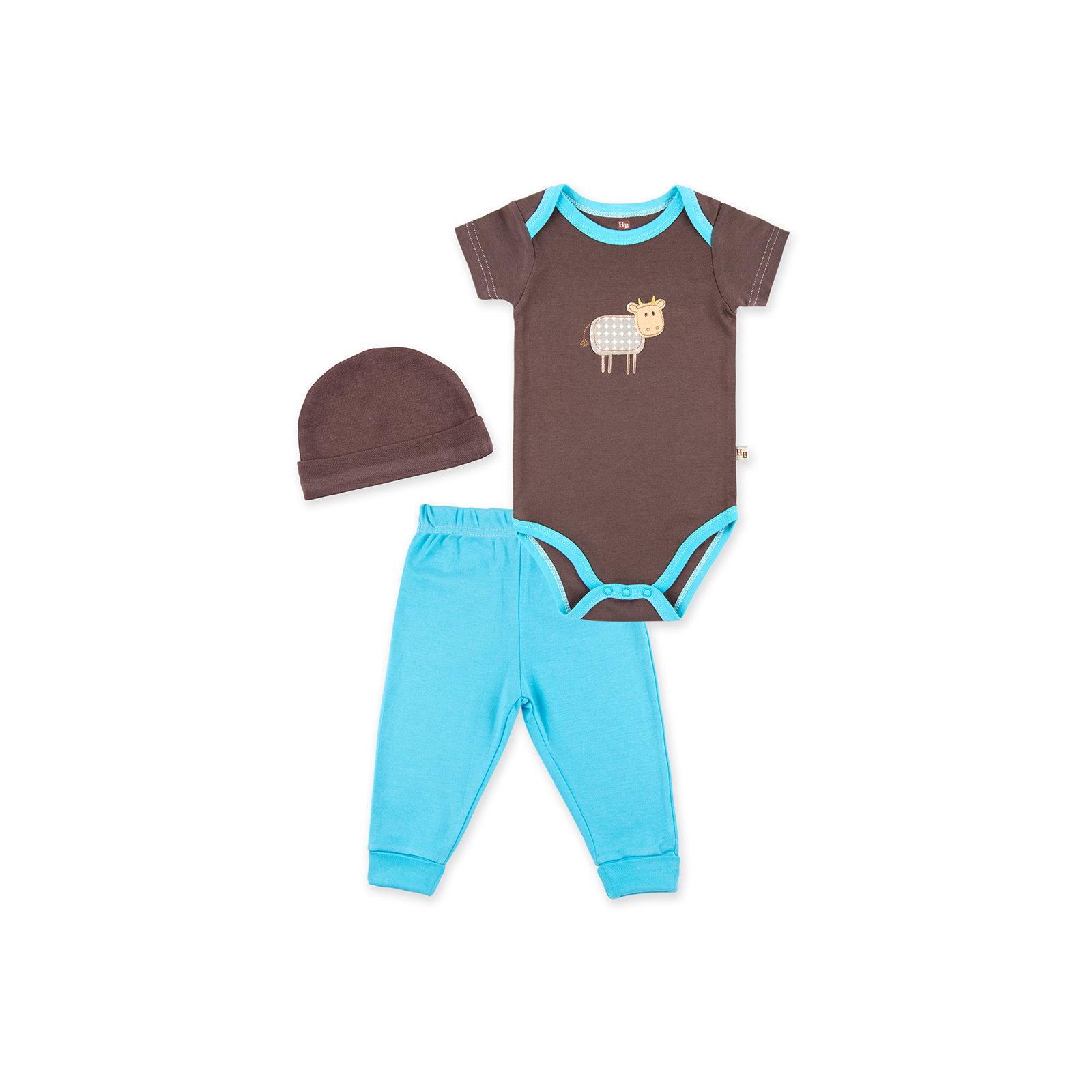 Набір дитячого одягу Luvable Friends з бамбука з малюнком тварин блакитний для хлопчиків (68353.6-9)
