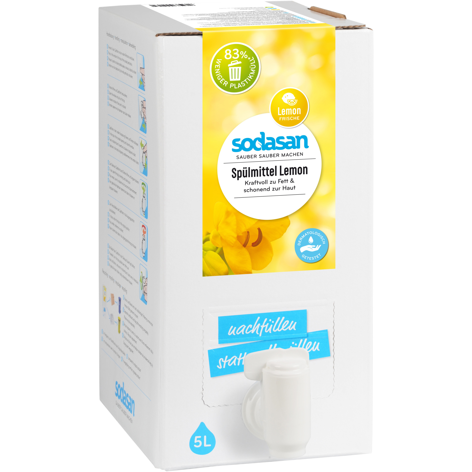 Средство для ручного мытья посуды Sodasan органическое Лимон 5 л (4019886002172)