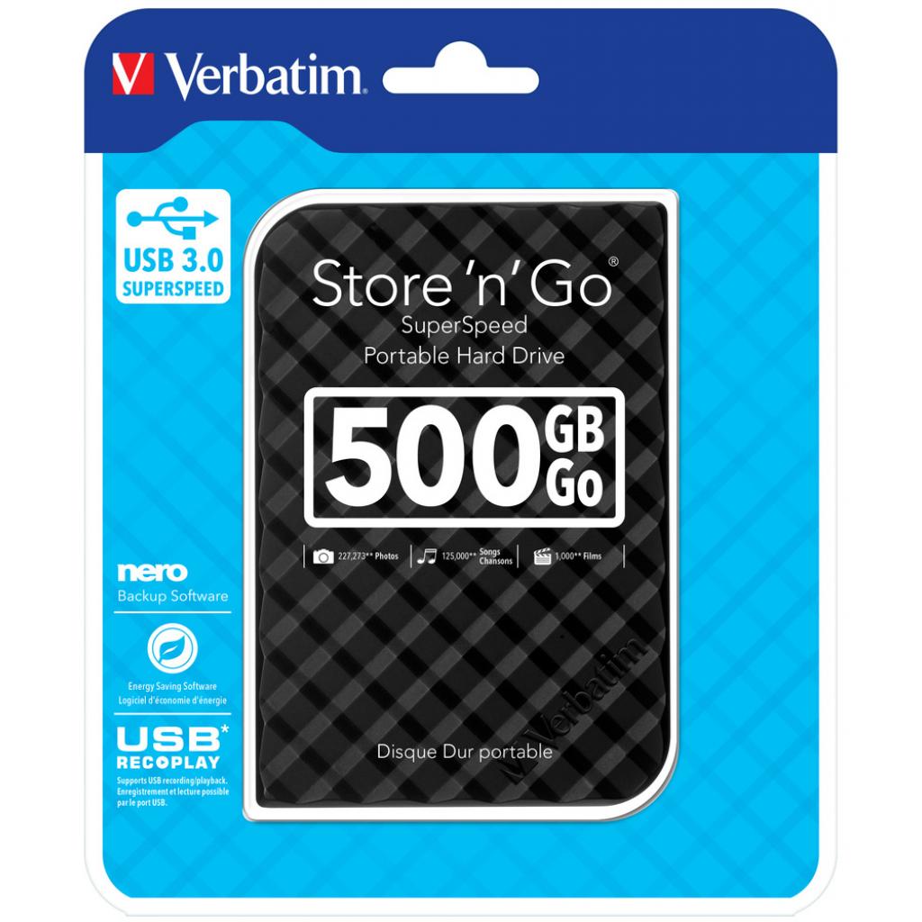 Зовнішній жорсткий диск 2.5" 500GB Verbatim (53193) зображення 4