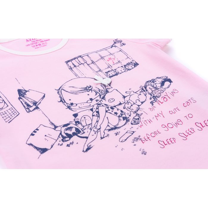 Піжама дитяча Aziz з дівчинкою і котиками (9136-1G-pink) зображення 6