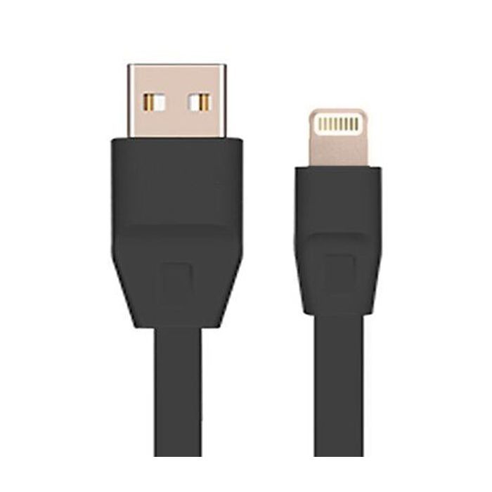 Дата кабель USB 2.0 - Lightning 2А (DR-1624) плоский (Black) 1,0м Drobak (219085)