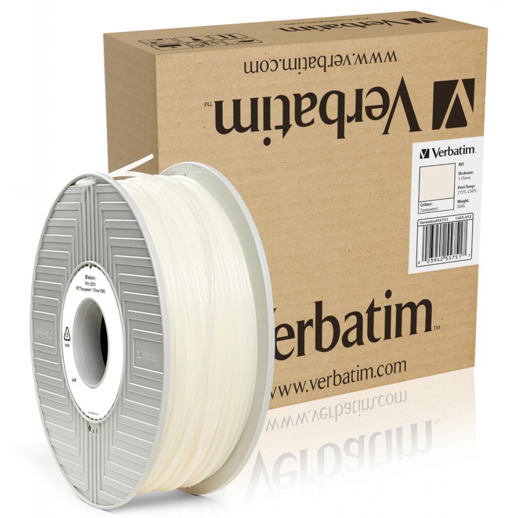 Пластик для 3D-принтера Verbatim PET 1.75 mm TRANSPARENT 0,5kg (55751) изображение 2
