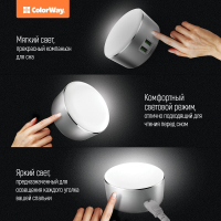 Настільна лампа ColorWay LED light with 2*USB 2.4A Super Charge (CW-CHL22A) зображення 7