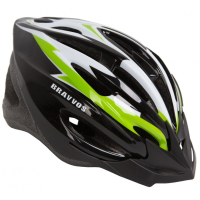 Фото - Шлем велосипедный Шолом Velotrade HEL126 черно-бело-салатовый L  HEAD-004(HEAD-004)