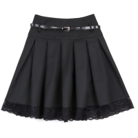 Юбка детская Lucky Life школьная с кружевом (12004-176G-black)