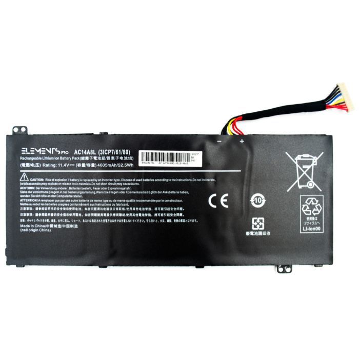 Аккумулятор для ноутбука Acer AC14A8L, 4605mAh (52.5Wh), 3cell, 11.4V, Li-ion (A47257)