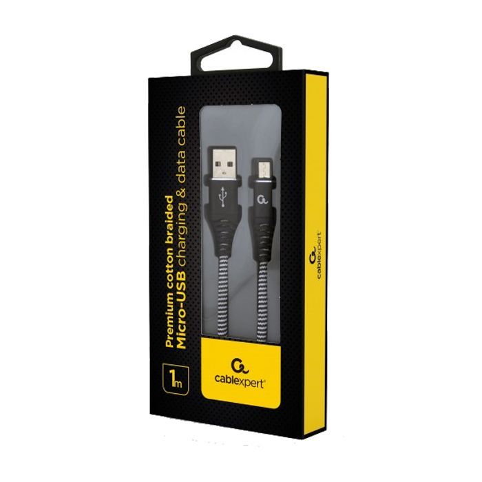Дата кабель USB 2.0 Micro 5P to AM Cablexpert (CC-USB2B-AMmBM-1M-PW) изображение 2