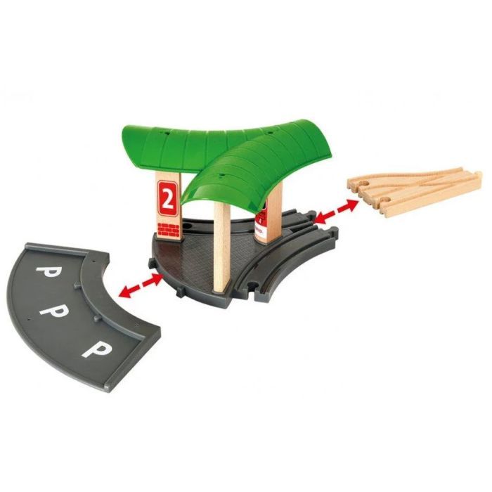 Железная дорога Brio World Набор с автовокзалом и мостами (33627) изображение 4