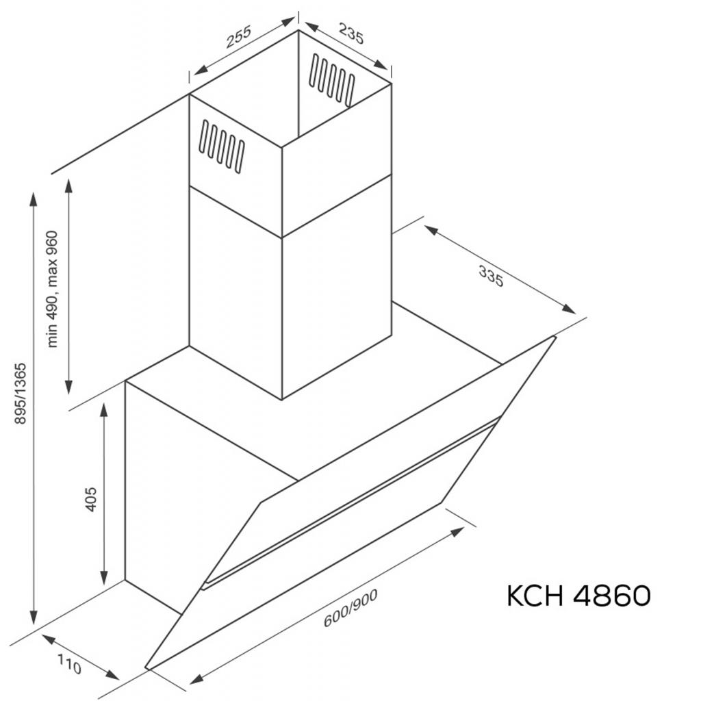 Вытяжка кухонная Kernau KCH 4860 B изображение 2