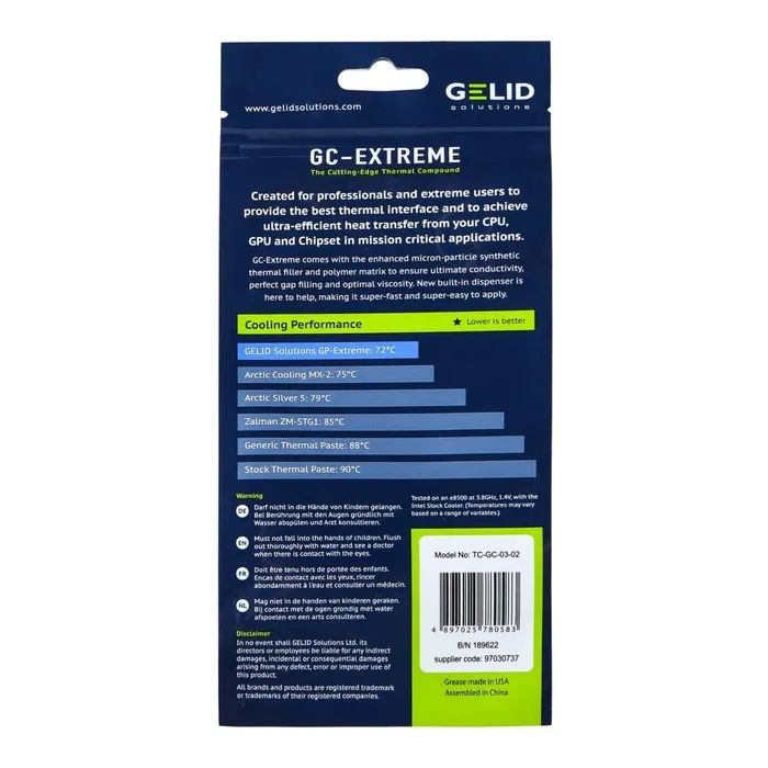 Термопаста Gelid Solutions GC-Extreme 10g (TC-GC-03-02) зображення 3