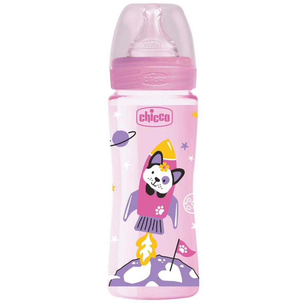 Бутылочка для кормления Chicco пластиковая Well-being Physio Colors с силик. соской 4м+ 330 (28637.10) изображение 3