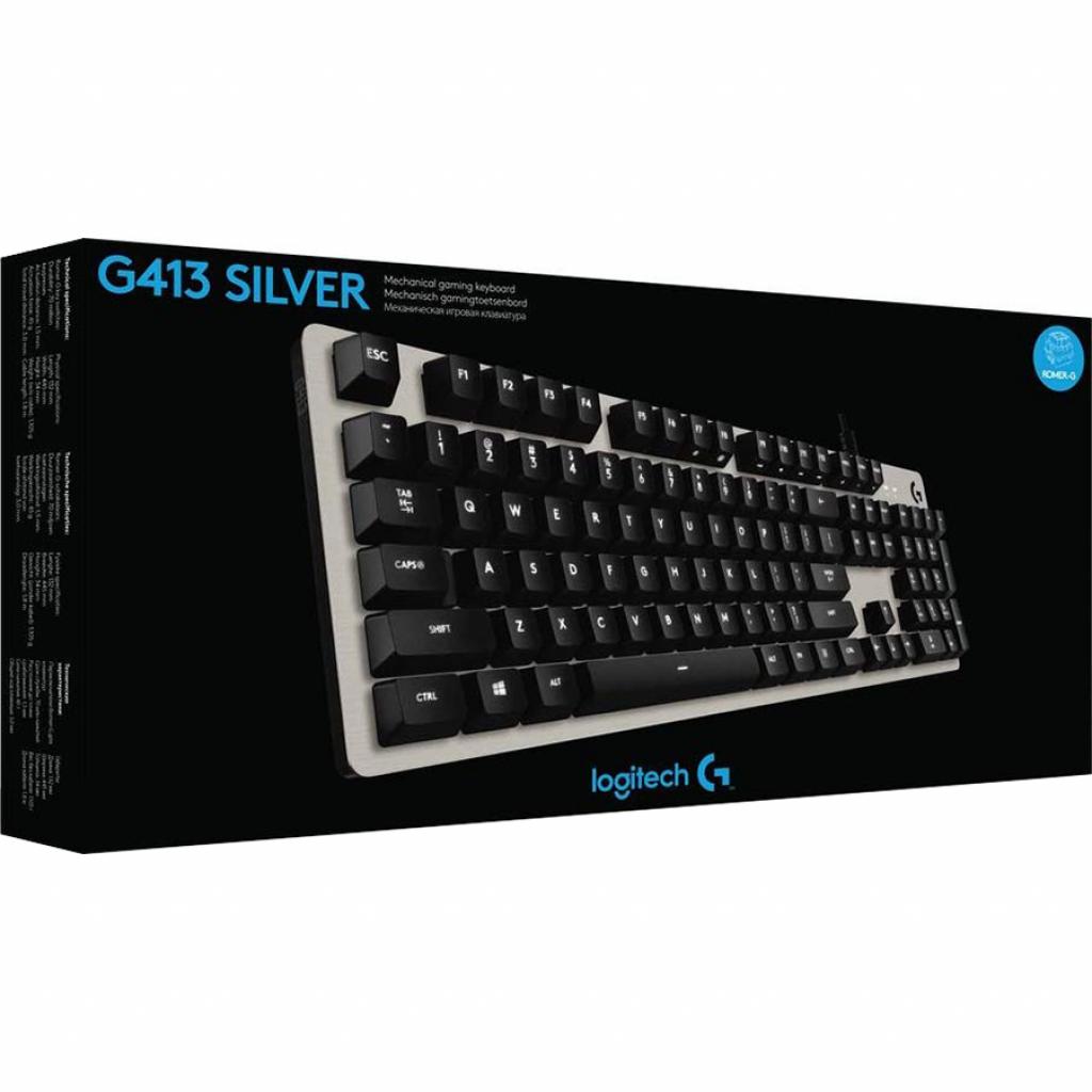 Клавіатура Logitech G413 Silver Led White RU (920-008516) зображення 7