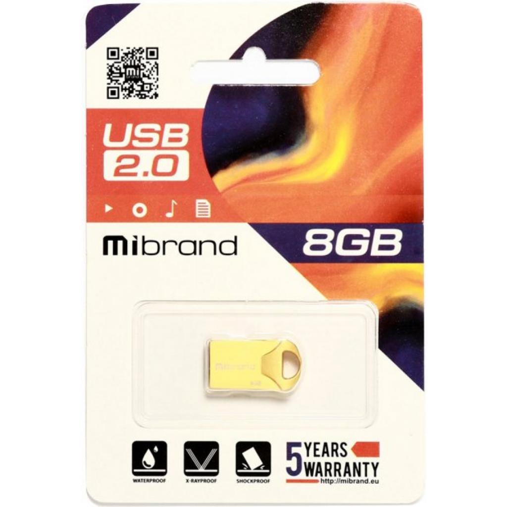 USB флеш накопичувач Mibrand 32GB Hawk Gold USB 2.0 (MI2.0/HA32M1G) зображення 2