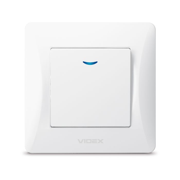 Выключатель Videx BINERA 1кл с подсветкой белый (VF-BNSW1L-W) изображение 2