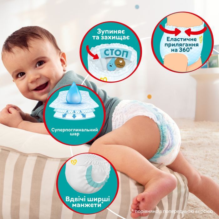 Подгузники Pampers трусики Pants Junior Размер 5 (12-17 кг) 152 шт (8006540068601) изображение 4