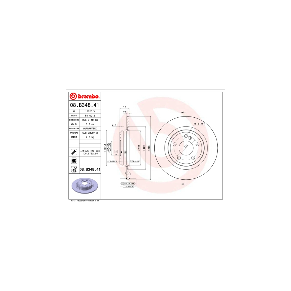 Тормозной диск Brembo 08.B348.41