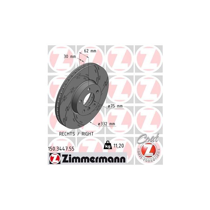 Гальмівний диск ZIMMERMANN 150.3447.55