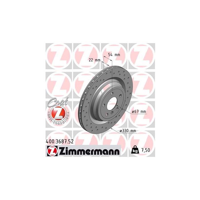 Тормозной диск ZIMMERMANN 400.3687.52